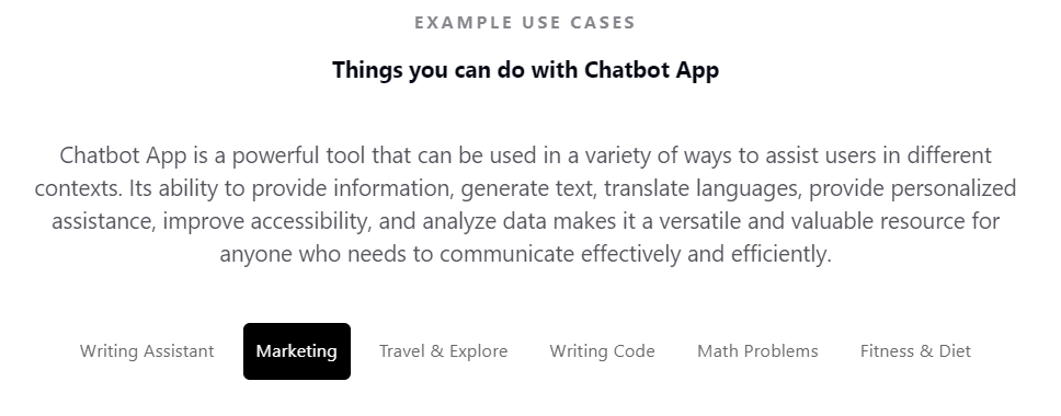 Chatbot app use cases