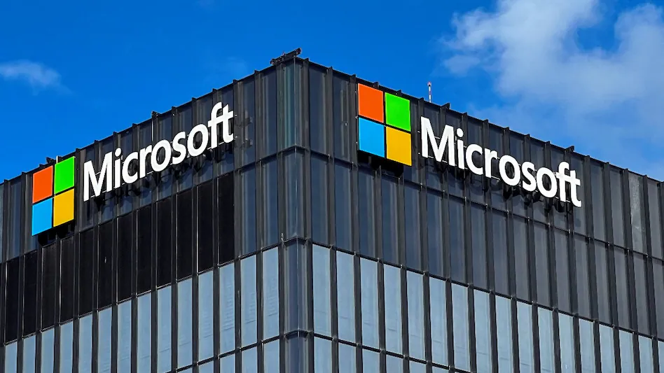 Microsoft logo on a Microsoft office building during the microsoft outage in July of 2024