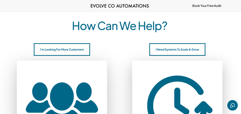 EvolveCo's website homepage image